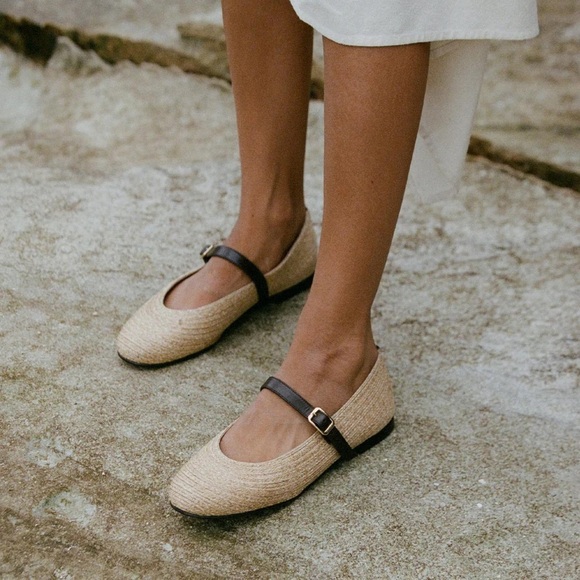 Margaux The Demi Jane Flats in Natural Raffia Woven - Picture 2 of 16